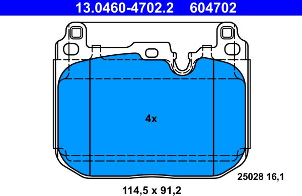 ATE 13.0460-4702.2 - Set placute frana,frana disc aaoparts.ro