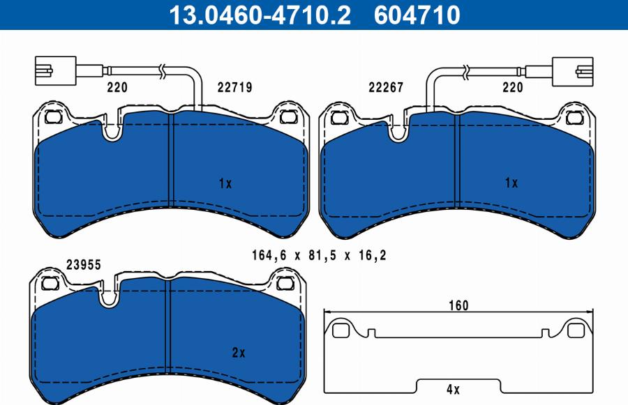 ATE 13.0460-4710.2 - Set placute frana,frana disc aaoparts.ro