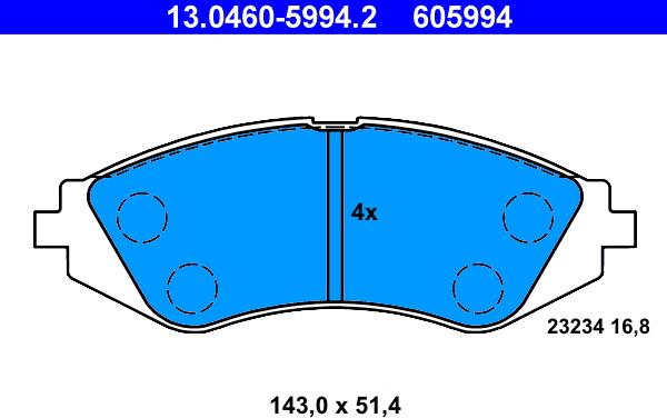 ATE 13.0460-5994.2 - Set placute frana,frana disc aaoparts.ro