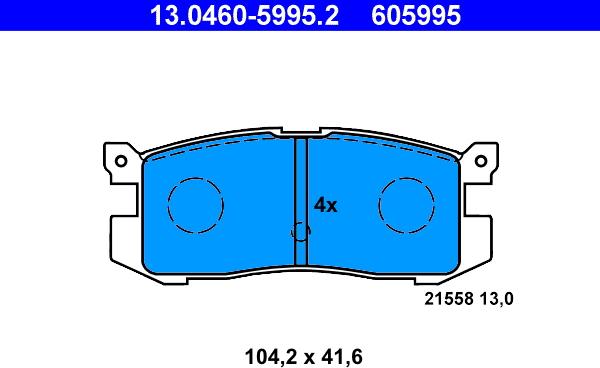 ATE 13.0460-5995.2 - Set placute frana,frana disc aaoparts.ro