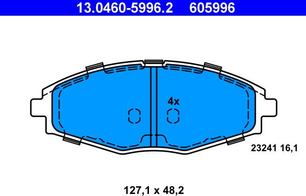 ATE 13.0460-5996.2 - Set placute frana,frana disc aaoparts.ro