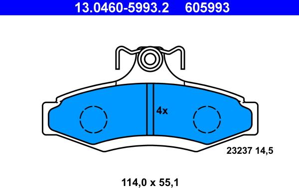 ATE 13.0460-5993.2 - Set placute frana,frana disc aaoparts.ro