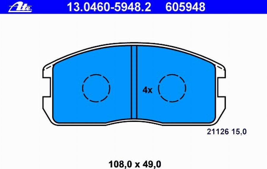 ATE 13 0460 5948 2 - Set placute frana,frana disc aaoparts.ro