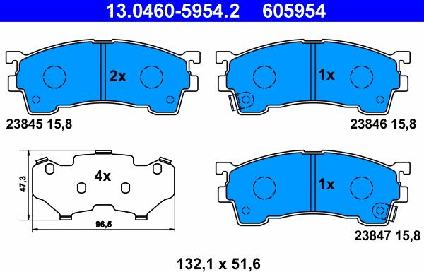 ATE 13.0460-5954.2 - Set placute frana,frana disc aaoparts.ro