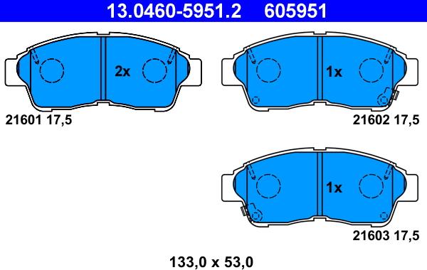 ATE 13.0460-5951.2 - Set placute frana,frana disc aaoparts.ro