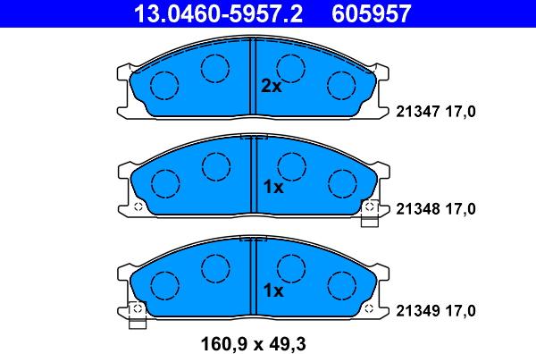 ATE 13.0460-5957.2 - Set placute frana,frana disc aaoparts.ro