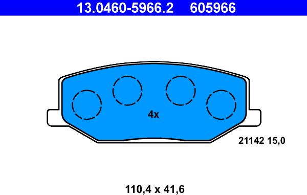 ATE 13.0460-5966.2 - Set placute frana,frana disc aaoparts.ro