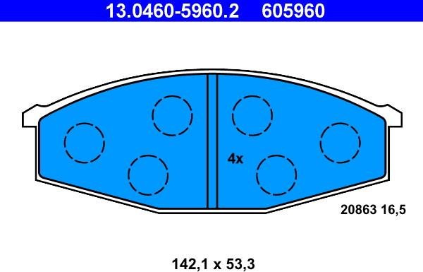 ATE 13.0460-5960.2 - Set placute frana,frana disc aaoparts.ro