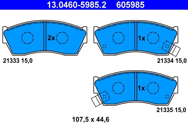 ATE 13.0460-5985.2 - Set placute frana,frana disc aaoparts.ro