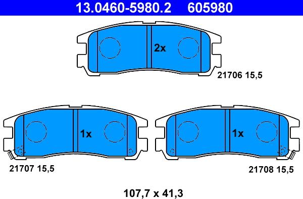 ATE 13.0460-5980.2 - Set placute frana,frana disc aaoparts.ro