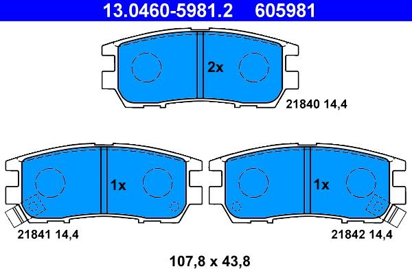 ATE 13.0460-5981.2 - Set placute frana,frana disc aaoparts.ro