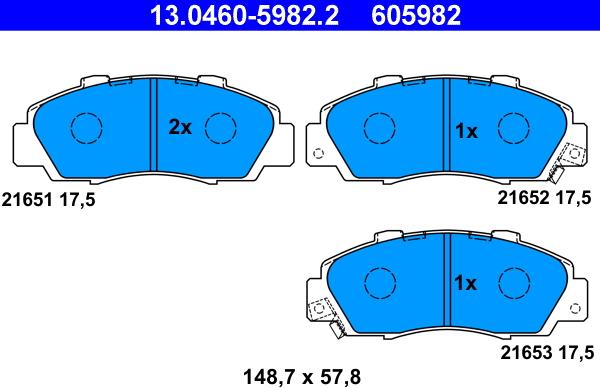 ATE 13.0460-5982.2 - Set placute frana,frana disc aaoparts.ro