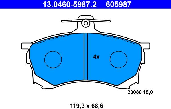 ATE 13.0460-5987.2 - Set placute frana,frana disc aaoparts.ro