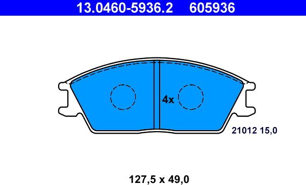 ATE 13.0460-5936.2 - Set placute frana,frana disc aaoparts.ro