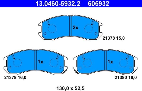 ATE 13.0460-5932.2 - Set placute frana,frana disc aaoparts.ro