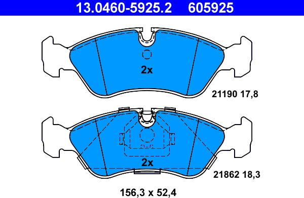 ATE 13.0460-5925.2 - Set placute frana,frana disc aaoparts.ro