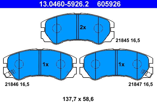 ATE 13.0460-5926.2 - Set placute frana,frana disc aaoparts.ro