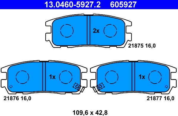 ATE 13.0460-5927.2 - Set placute frana,frana disc aaoparts.ro