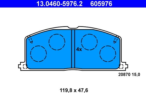 ATE 13.0460-5976.2 - Set placute frana,frana disc aaoparts.ro