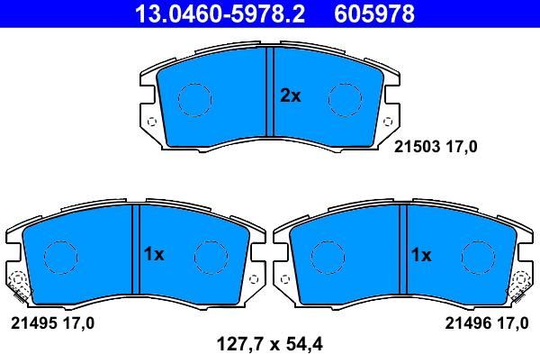 ATE 13.0460-5978.2 - Set placute frana,frana disc aaoparts.ro