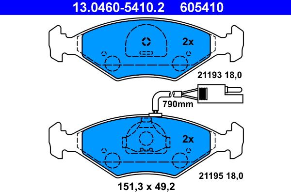 ATE 13.0460-5410.2 - Set placute frana,frana disc aaoparts.ro