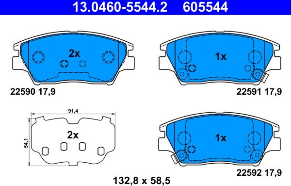 ATE 13.0460-5544.2 - Set placute frana,frana disc aaoparts.ro