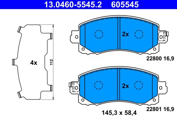 ATE 13.0460-5545.2 - Set placute frana,frana disc aaoparts.ro