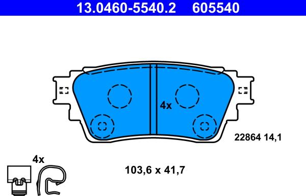 ATE 13.0460-5540.2 - Set placute frana,frana disc aaoparts.ro