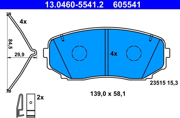 ATE 13.0460-5541.2 - Set placute frana,frana disc aaoparts.ro