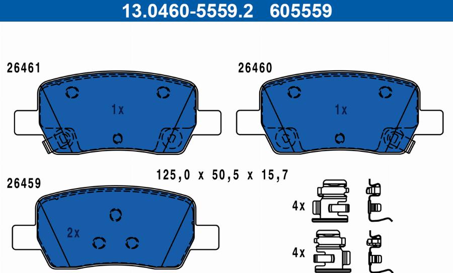 ATE 13.0460-5559.2 - Set placute frana,frana disc aaoparts.ro