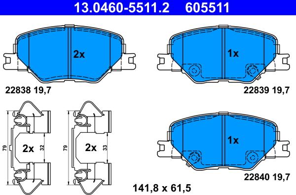 ATE 13.0460-5511.2 - Set placute frana,frana disc aaoparts.ro