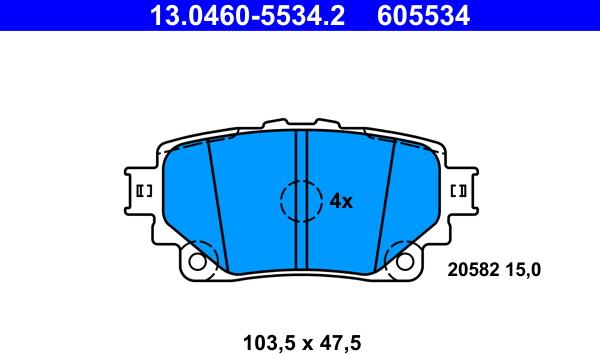 ATE 13.0460-5534.2 - Set placute frana,frana disc aaoparts.ro