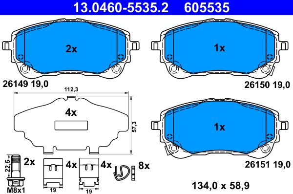 ATE 13.0460-5535.2 - Set placute frana,frana disc aaoparts.ro