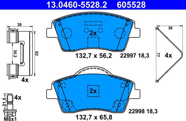 ATE 13.0460-5528.2 - Set placute frana,frana disc aaoparts.ro