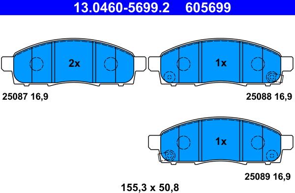 ATE 13.0460-5699.2 - Set placute frana,frana disc aaoparts.ro