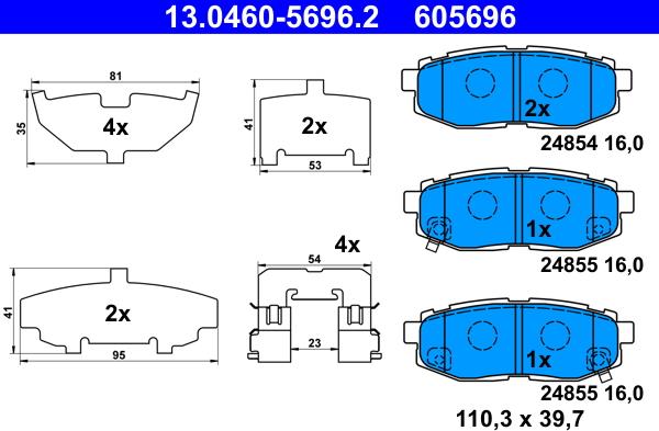 ATE 13.0460-5696.2 - Set placute frana,frana disc aaoparts.ro