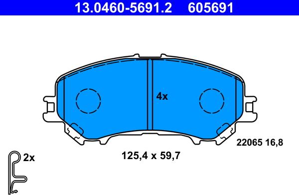 ATE 13.0460-5691.2 - Set placute frana,frana disc aaoparts.ro