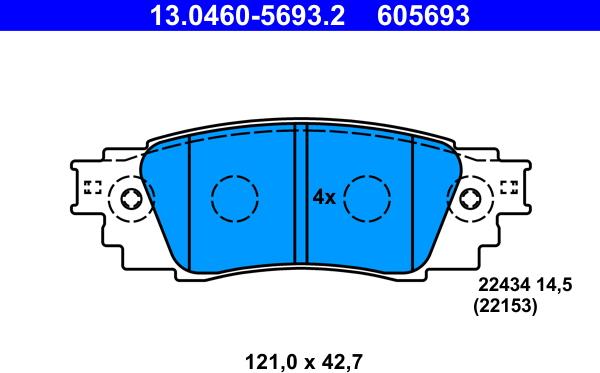 ATE 13.0460-5693.2 - Set placute frana,frana disc aaoparts.ro