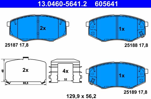 ATE 13.0460-5641.2 - Set placute frana,frana disc aaoparts.ro