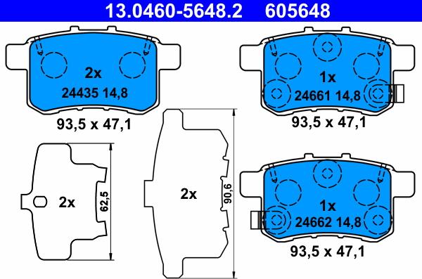 ATE 13.0460-5648.2 - Set placute frana,frana disc aaoparts.ro