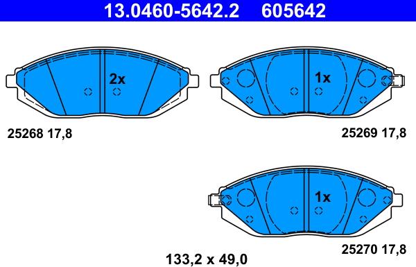 ATE 13.0460-5642.2 - Set placute frana,frana disc aaoparts.ro