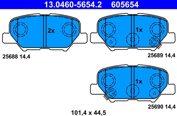 ATE 13.0460-5654.2 - Set placute frana,frana disc aaoparts.ro