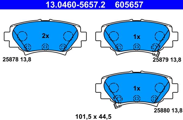 ATE 13.0460-5657.2 - Set placute frana,frana disc aaoparts.ro