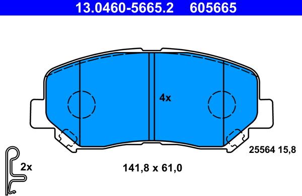 ATE 13.0460-5665.2 - Set placute frana,frana disc aaoparts.ro