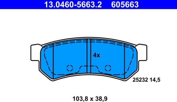 ATE 13.0460-5663.2 - Set placute frana,frana disc aaoparts.ro