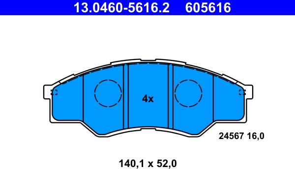 ATE 13.0460-5616.2 - Set placute frana,frana disc aaoparts.ro