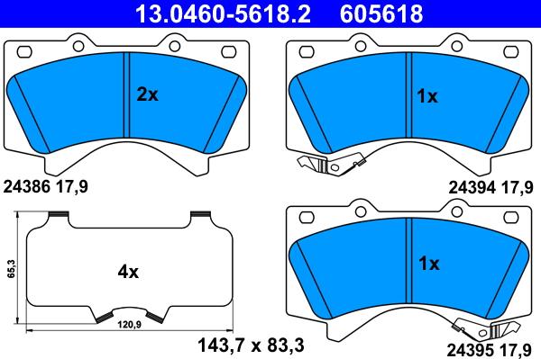 ATE 13.0460-5618.2 - Set placute frana,frana disc aaoparts.ro