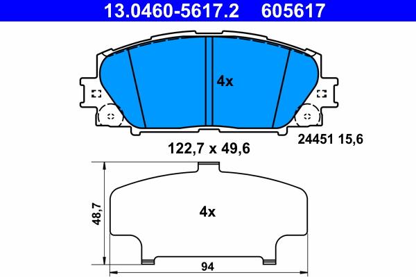 ATE 13.0460-5617.2 - Set placute frana,frana disc aaoparts.ro