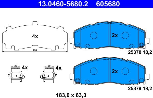 ATE 13.0460-5680.2 - Set placute frana,frana disc aaoparts.ro