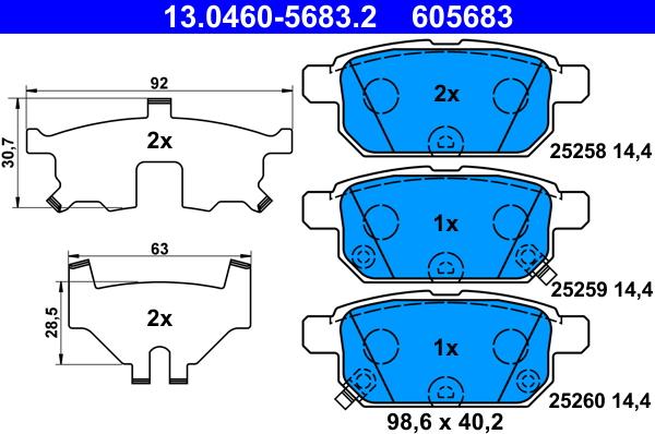 ATE 13.0460-5683.2 - Set placute frana,frana disc aaoparts.ro